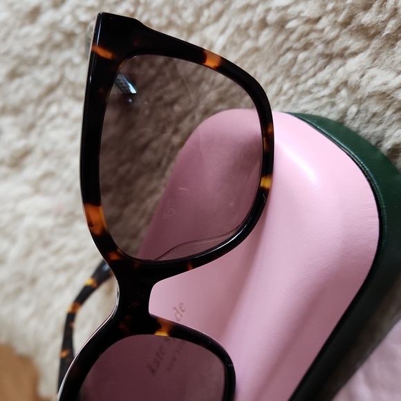 NWT Kate Spade Kiya Havana & Floral Squared Cat Eye Sunglasses 🕶 🩷 - Picture 11 of 16